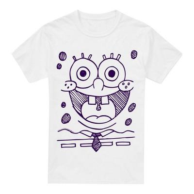 SpongeBob SquarePants Mens Grin Felt Pen T-Shirt