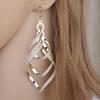 Stylish Female Sequins Spiral Pendant Hook Earrings Long Wave Dangle Wedding Jewelry Jewelry Gift