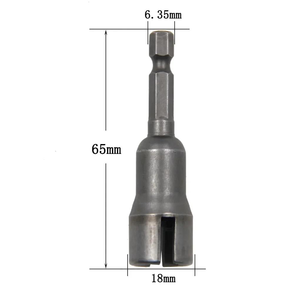 1/4'' Hexagon Shank Wing Socket 65mm Length Butterfly Socket Long Power Wing Nut Drive 12mm Slotted Socket