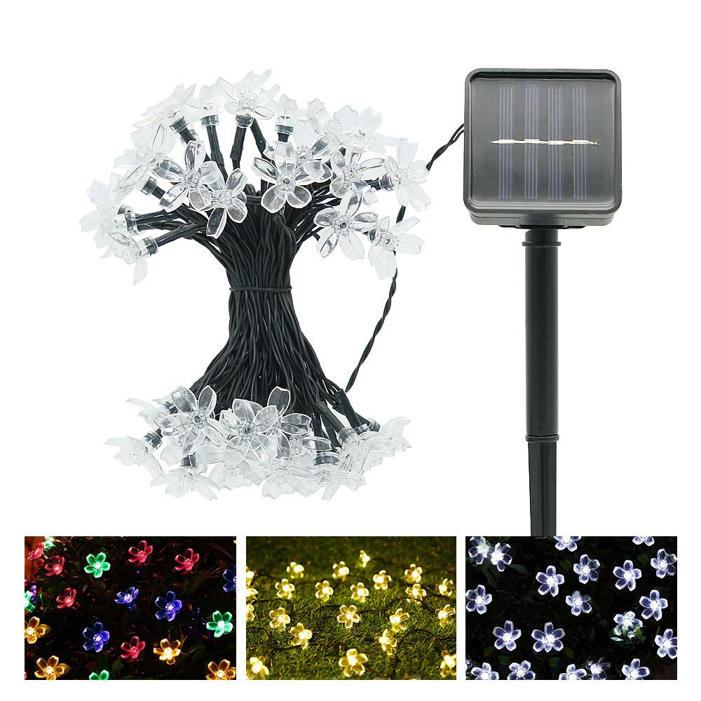 LED Solar String Christmas Lights IP65 Waterproof Flower Garden Blossom Party For Outdoor Home Wedding Holiday Decoration