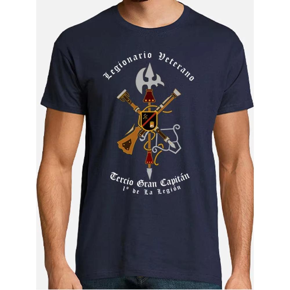 Tercio Gran Capitan Λεγεωνάριος Βετεράνος Ισπανική Λεγεώνα Βετεράνοι T-Shirt Νέο 100% Βαμβακερό Κοντομάνικο Λαιμόκοψη O Καθημερινό Ανδρικό T-shirt