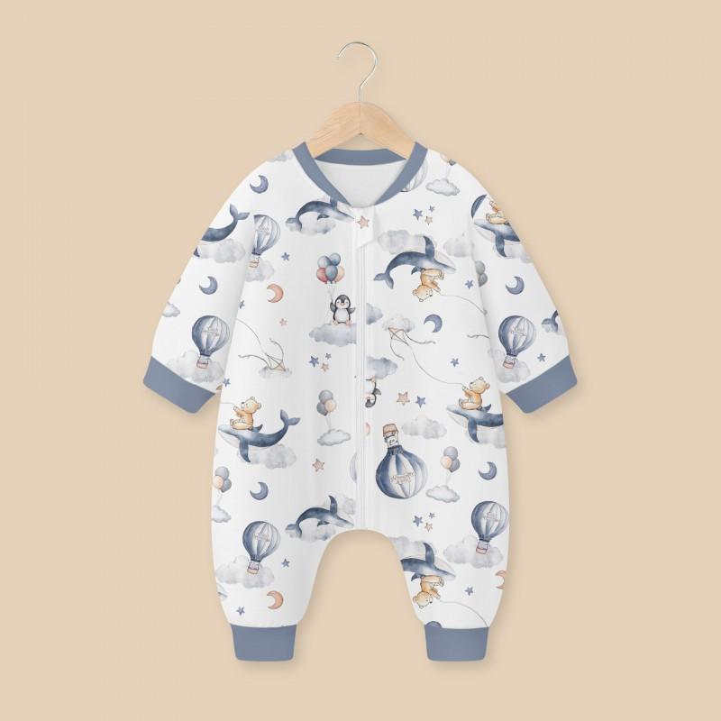 Cotton Warm Footed Sleepsuit Toddlers Winter 5-10C Anti-Kick Sleeping Bag With Belly Cover 20-50lbs