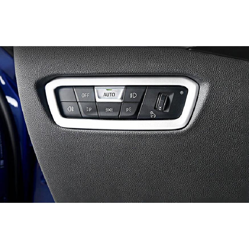 Headlight Lamp Switch Button Trim Fit For BMW 3-Series G20 - Silver ABS