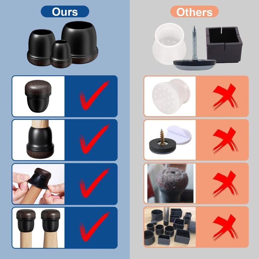 8pcs/bag Silent Silicone Furniture Leg Cover Anti Slip Table Leg Protector Floor Protection  Chairs