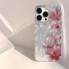 Shiny Pink Peach Blossoms Phone Case for iPhone 17 16e 16 15 14 13 12 11 Pro Max X Xs XR XSMax 8 7 6 6s Air Plus Feather Texture