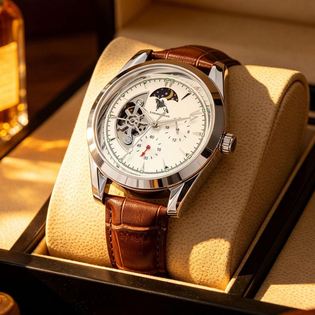 Orologio Meccanico Scheletrico Duca di Lorena: Multifunzione, Luminoso, Impermeabile, Casual Business Cinturino in Acciaio