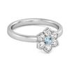Blue Topaz Floral Cluster Ring - 925 Sterling Silver