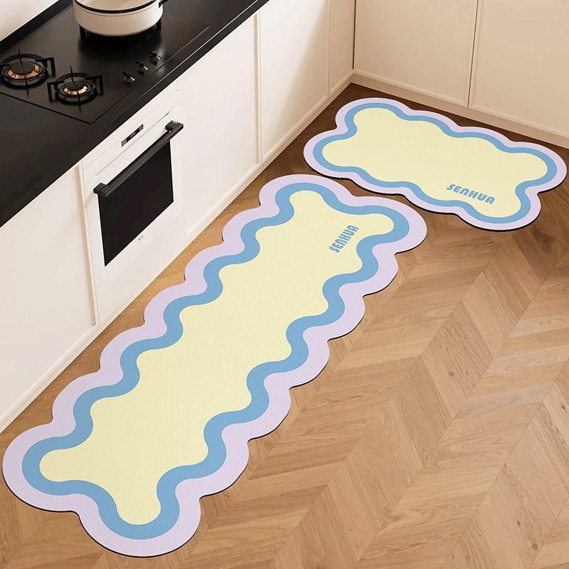 

VIKAMA Кухонные диатомитовые коврики для пола Набор из двух Износостойкие и простые в уходе Коврики для ванной и прихожей Нескользящие Домашний декор 40x60and40x120cm