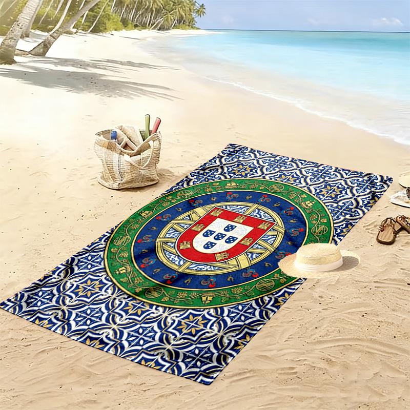 Portuguese Heritage Pride beach towel soft Portable for travel seaside quick-drying swim towel swim Comfort printing beach towel