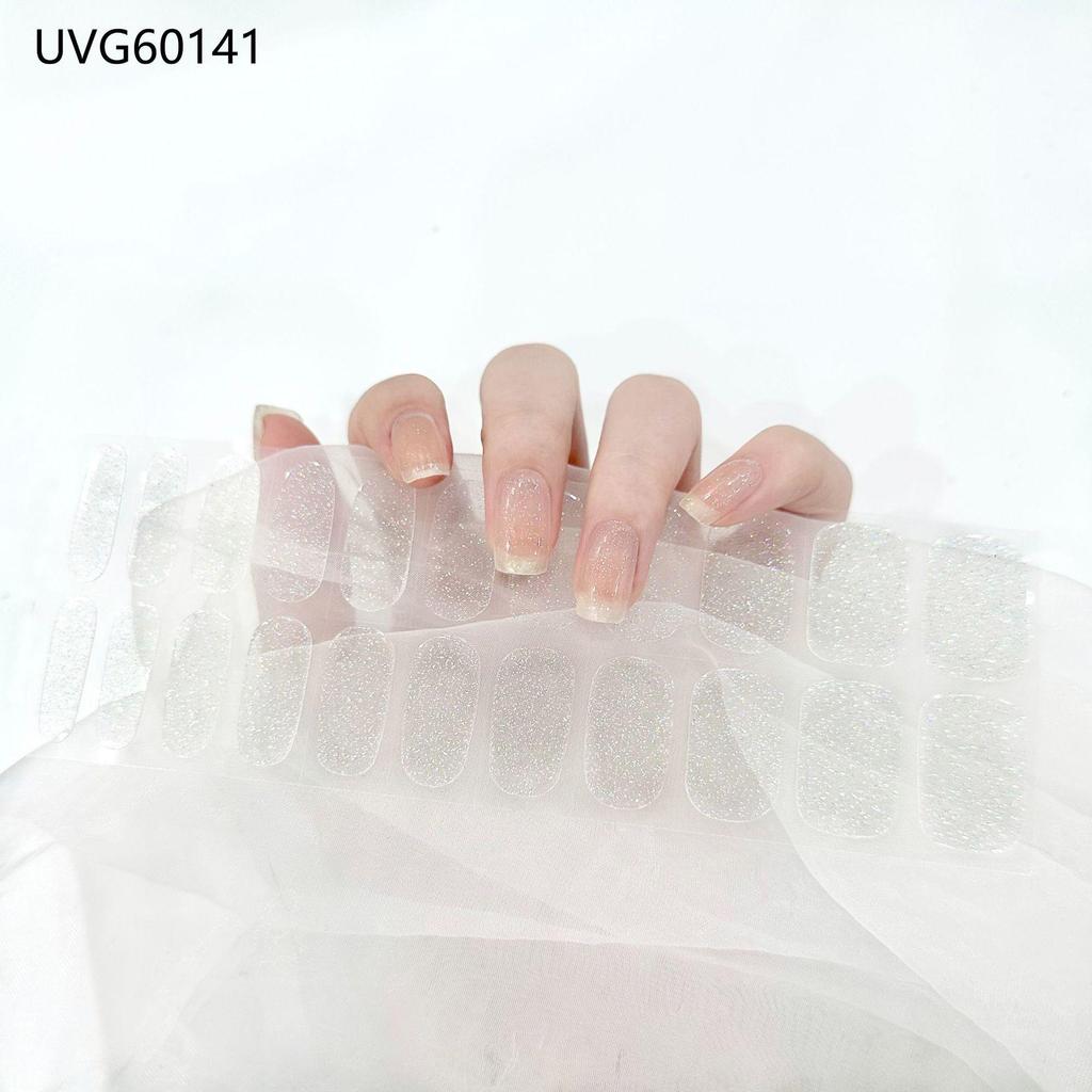 Transparent Nude UV Gel Nail Art Stickers: Semi-Cured, Semi-Baked Manicure Sheets