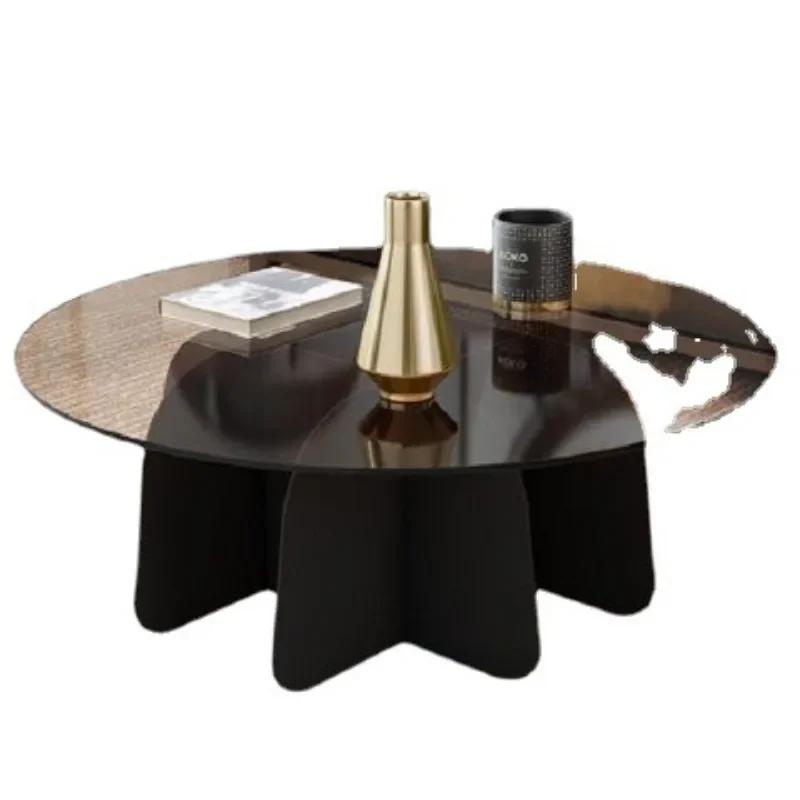 Modern Nordic Coffee Tables Luxury Design Metal Unique Black Coffee Table Round Simple Minimalist Basse De Salon Home Furniture