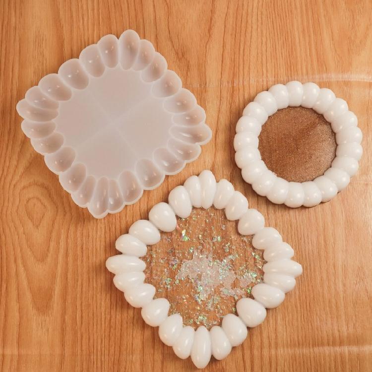 Jewelry Tray Mold Silicone Mould Multishaped Jewelry Dish Molds Bubble Coaster