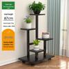 Multi-Layer Wrought Iron Flower Stand with Wheels: Movable Floor-Standing Rack for Living Room or Balcony