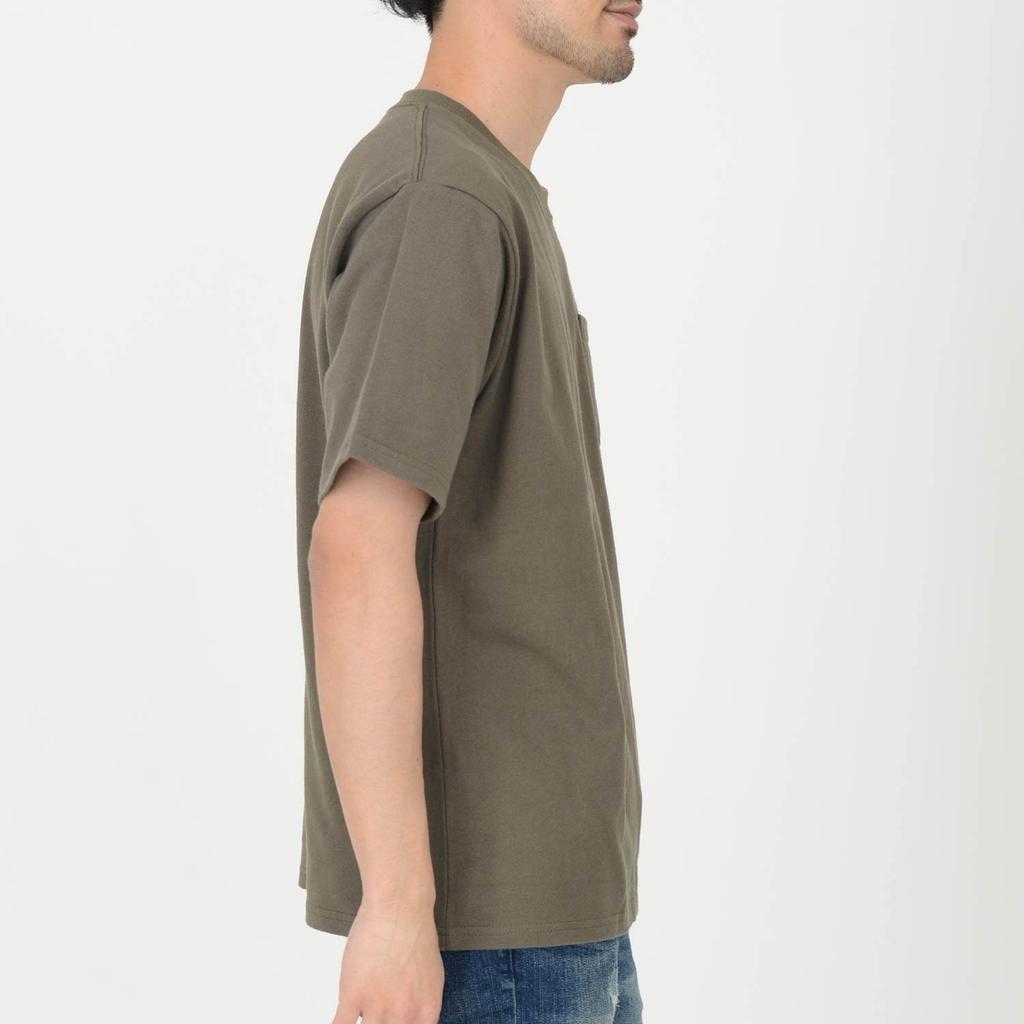 T-Shirt.ST Men's 10.2oz Khaki T-Shirt, Short Sleeve, Solid Color, Super Heavyweight Cotton with Pocket, Size XL