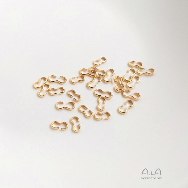 14K Copper-Plated Gold Color Retention Open Figure 8 Buckle for DIY Jewelry: Earrings, Bracelets, Necklaces Connecting Accessories