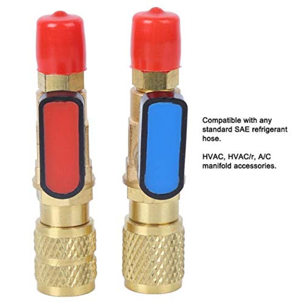 Charging safety valve ball valve with brass ABS construction compatible with 14 SAE filling pipes for refrigeration systems