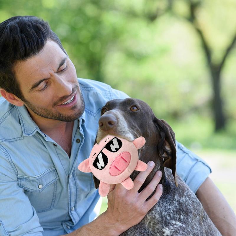 Hundleksak Boll Pipig Gosedjur Valp Studsig Boll Djurform Mjuk Studsig Lek Dubbla Lager Rivtåligt Gosedjur För Kattens Tänder