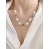 Meier Nova chegada modaacessível luxoelegante incrustadobola de diamante coloridocolar de pérola natural