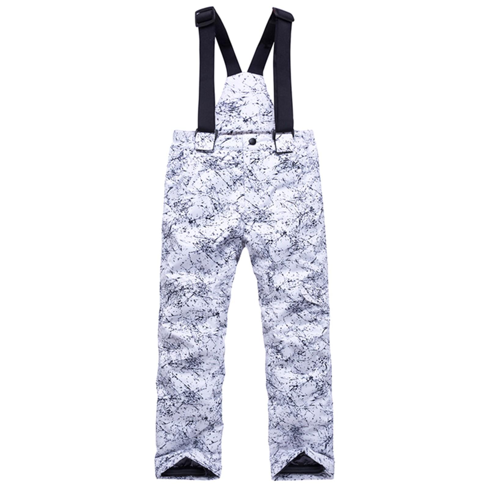 

Детские лыжные брюки однотонные теплые толстые спортивные на открытом воздухе теплые водонепроницаемые лыжные брюки с карманами на лямках XXL