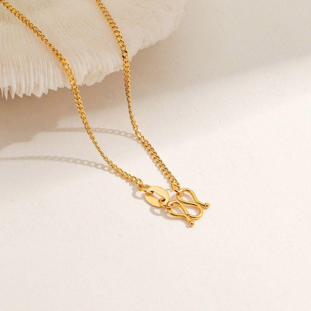 1Pcs New Titanium Steel Chain Necklace Non-fading 45cm Clavicle Chain M-shaped All-match Women's Simple Necklace