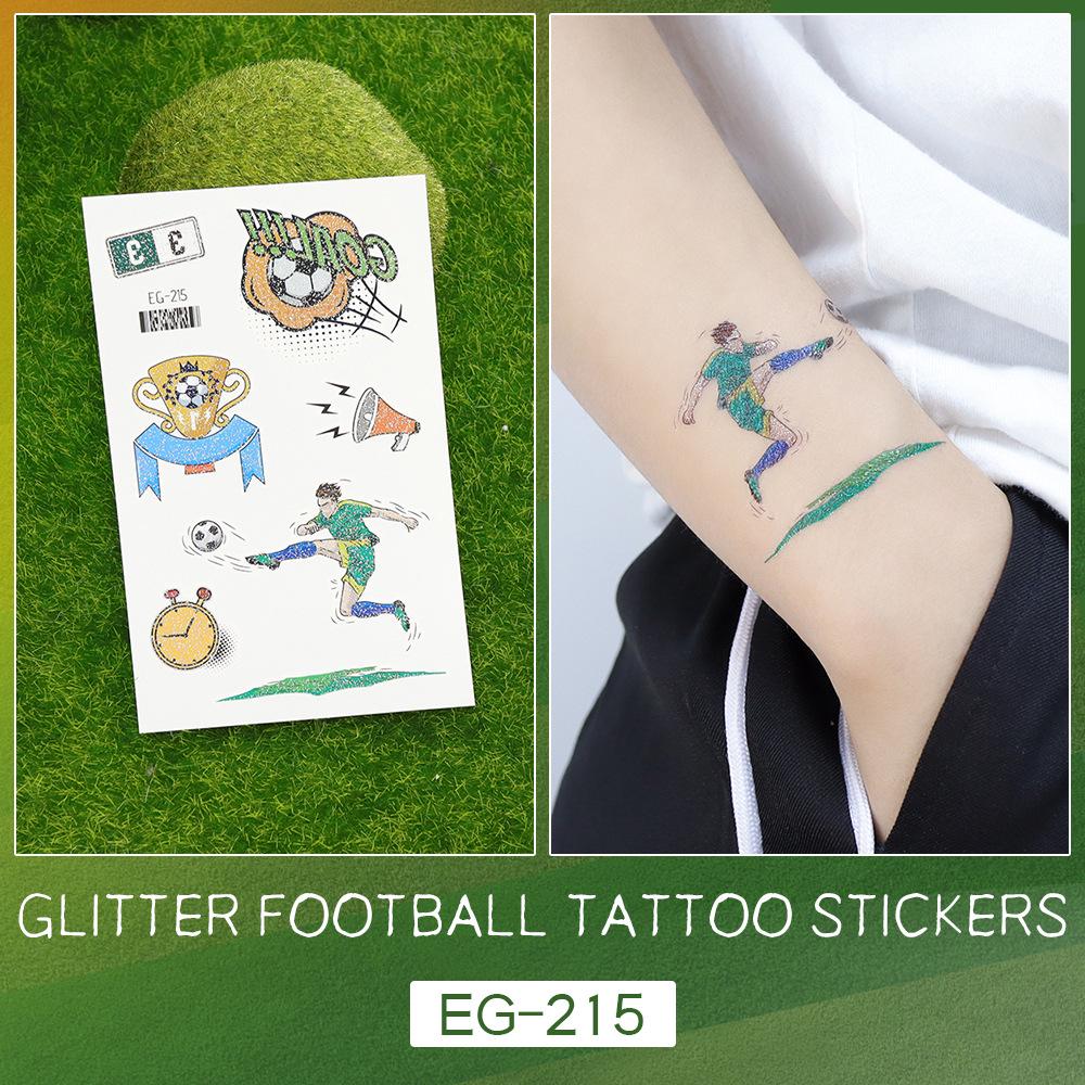 2026 World Cup Waterproof Glitter Football Face Tattoos