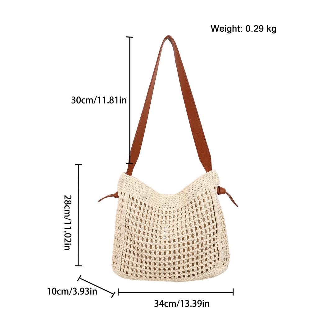 2025 New Ladies Large Capacity Summer Straw Bag, Fashion Simple Trend Ladies Beach Bag, Travel Daily Shoulder Bag