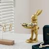 Moin Moin Figure Ornament Rabbit Gold Trinket Box Holds Accessories Tray Antique Retro Key Jewelry Entrance Rabbit Alice In Wonderland/Standing Pose 2