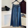 Retro High-Waist Straight Jeans Damen Herbst Neu Locker Grobkantig Weiter Bein Hose Hosen Trend