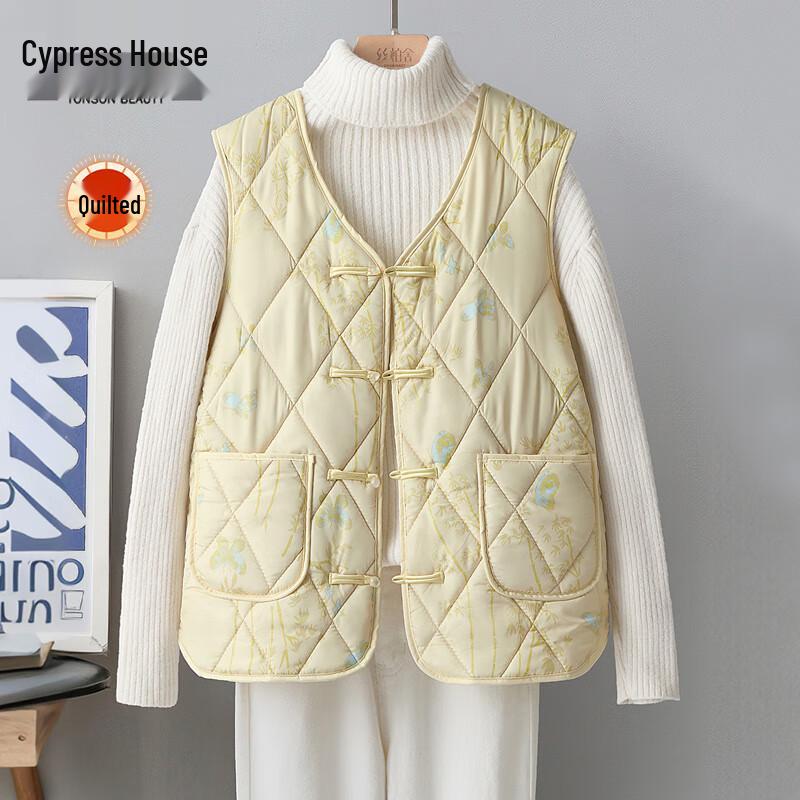 

Women s New Chinese Style V-neck Printed Vest M