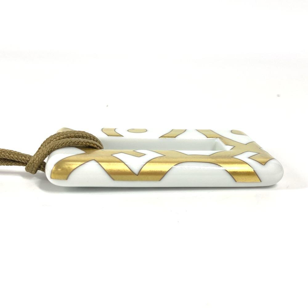 HERMES Accessories Pottery Necklace Porcelain White