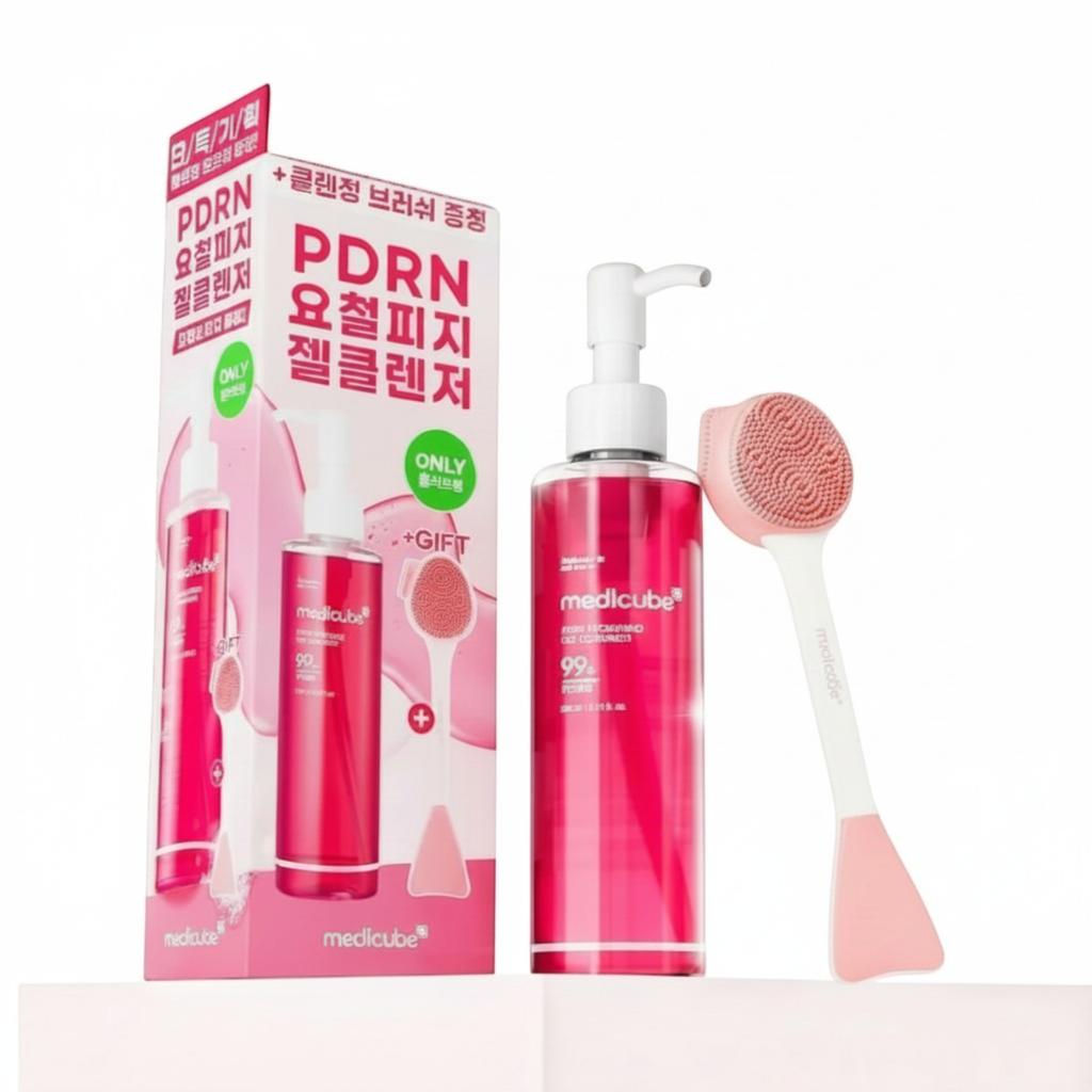 Medicube PDRN Jelly To Foam Cleanser 200ml with Cleansing Brush Set
