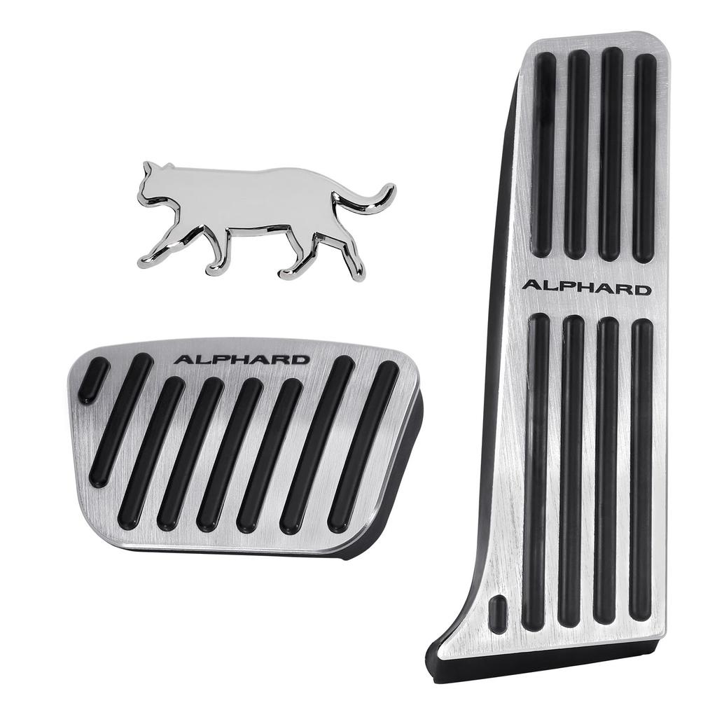 MAZERO Pedal Covers for Toyota Alphard 40 Custom Accelerator and Brake Pedal No Tools Instructions Set Series, Covers, Non-Slip, Dress-Up,