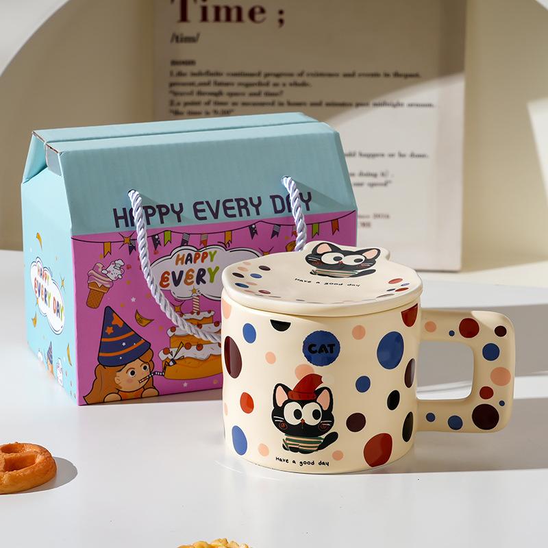

Керамическая чашка Wind с высокой ценностью, креативная и милая подарочная коробка для пары домашних чашек для воды, сопутствующий подарок 350ml