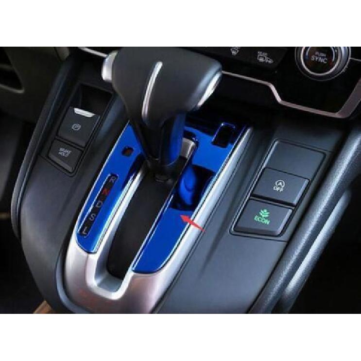 Cover Trim Blue Petrol Console Gear Shift Frame Steel For Honda CRV CR-V 17-