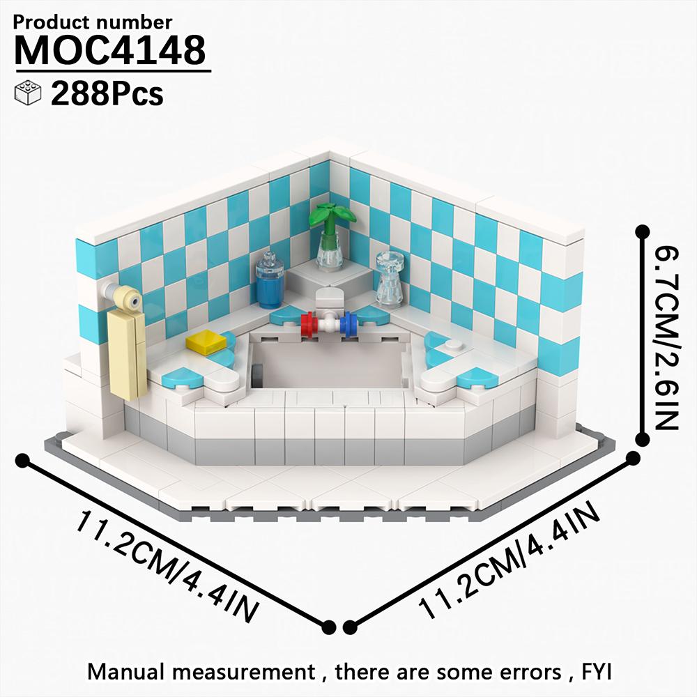 City Series Baby Pram DIY Building Block Various Open Room Furniture Toilet Appliances Model MOC Brick Gift Kid Toy For Children