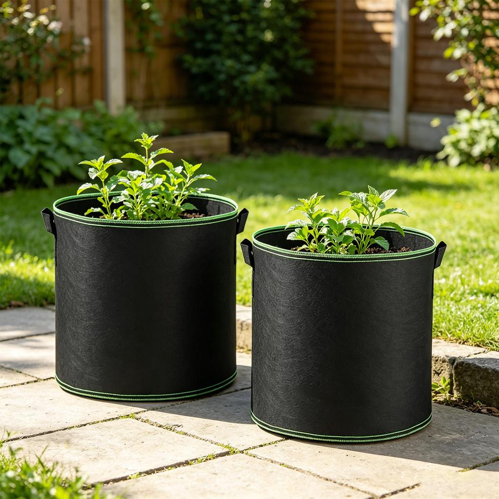 Thickened Felt Planting Pot Large Capacity Vegetable Growing Container Durable Non-Woven Fabric Garden Planter with Handles for Outdoor Indoor Use