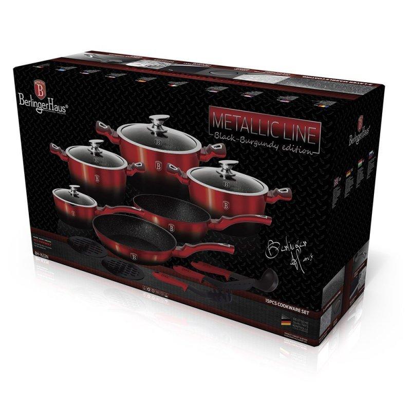 Garnki Berlinger Haus Metallic Black Burgundy Line 15 Ele Bh-1632