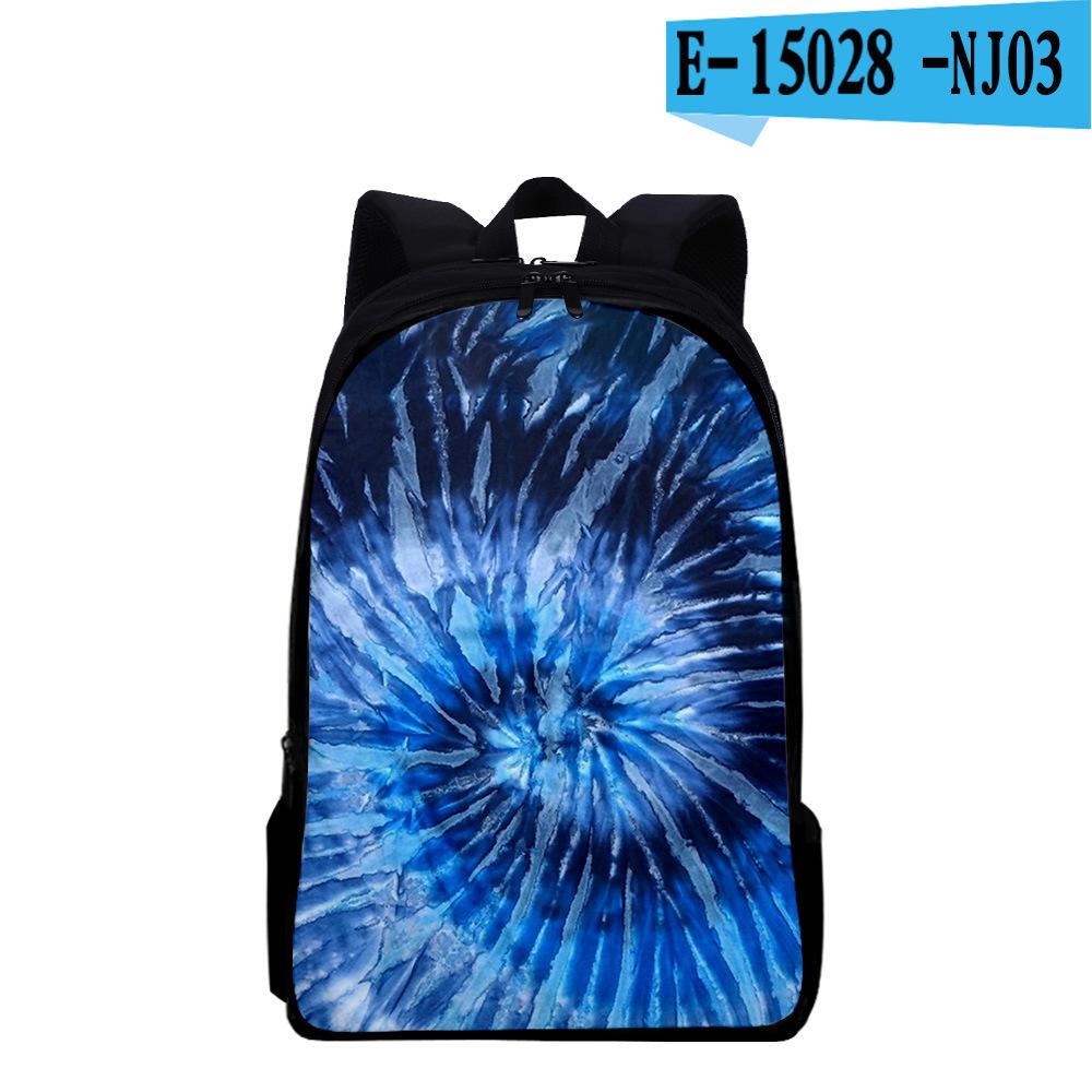Classic Popular Funny Tie Dye Notebook Backpacks Pupil School Bags 3D Print Oxford Waterproof Boys/Girls Laptop Backpacks