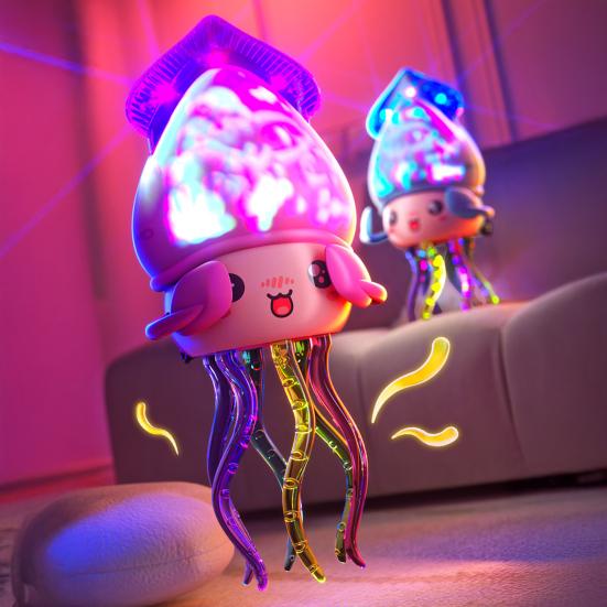 Electric Dancing Octopus Toy with LED Lights Music Obstacle Avoidance Octopus Toy Toddlers Boys Girls Interactive Cartoon Sea Animal
