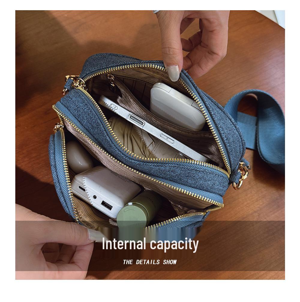 2025 Women's Embroidered Canvas Camera Bag - Small Square Crossbody with Wide Shoulder Strap for Phone & Commute