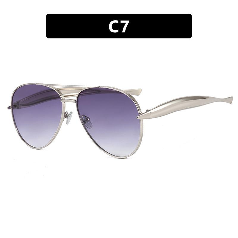 Unpolarisierte Y2k Vintage Metall Pilot Sonnenbrille Damen für Herren Sonnenbrille Punk Beliebt Outdoor Fahren Luxusmarke Designer Shades