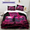 Angel Wings Fantasy Custom Name Pattern Bedding Quilt Set Quilt Cover Pillowcase Home Birthday Gift(1 * duvet cover + 2 * pillowcase, without core)