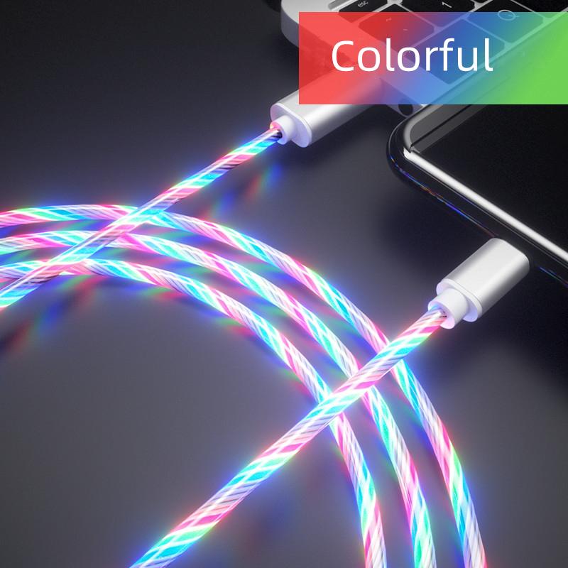 Flow Luminous USB Type C Cable 3A Fast Charging Data Cord for Samsung Xiaomi OPPO  IPhone Charger Micro USB Wire LED Cable