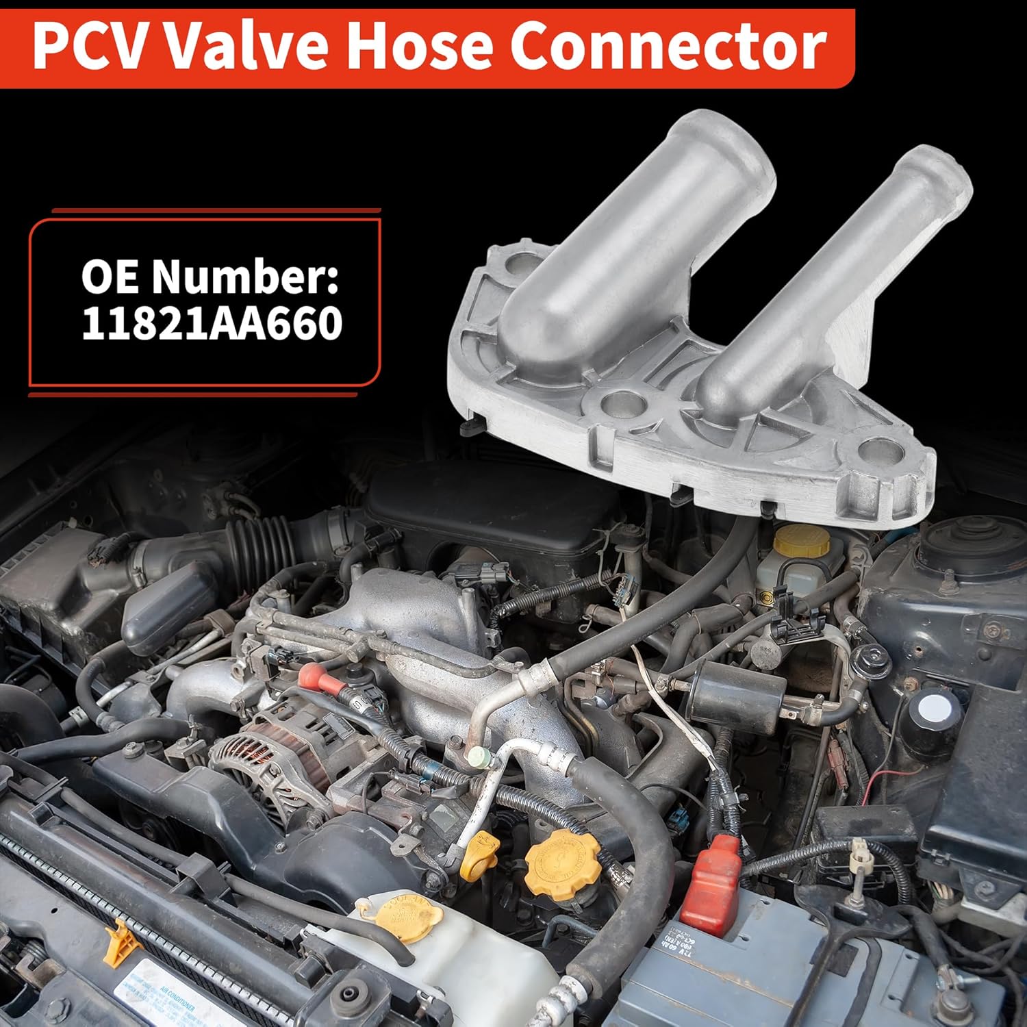 No.11821AA660 Aluminum PCV Valve Hose Connector for Subaru Forester Impreza Legacy WRX BRZ Crosstrek Outback