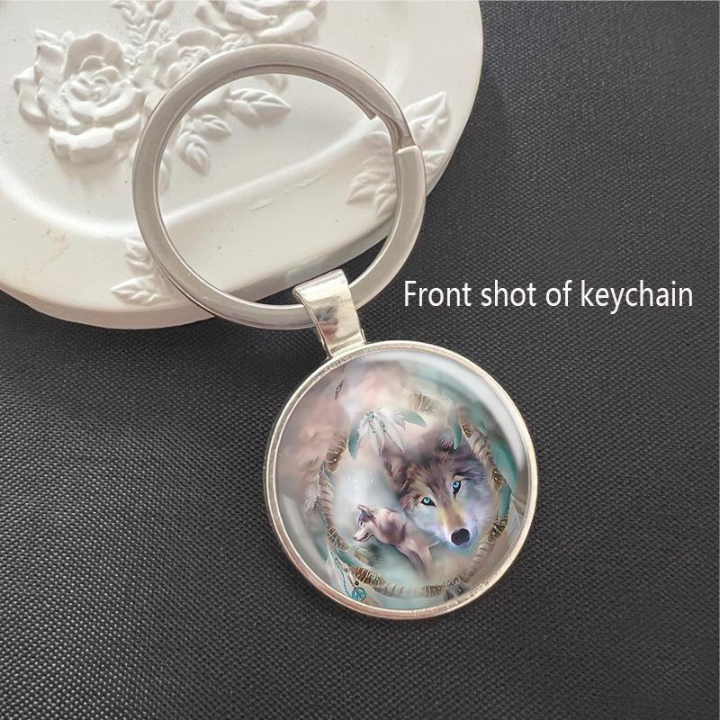 Wolf Wildlife Park Time Gem Keychain & Car Pendant