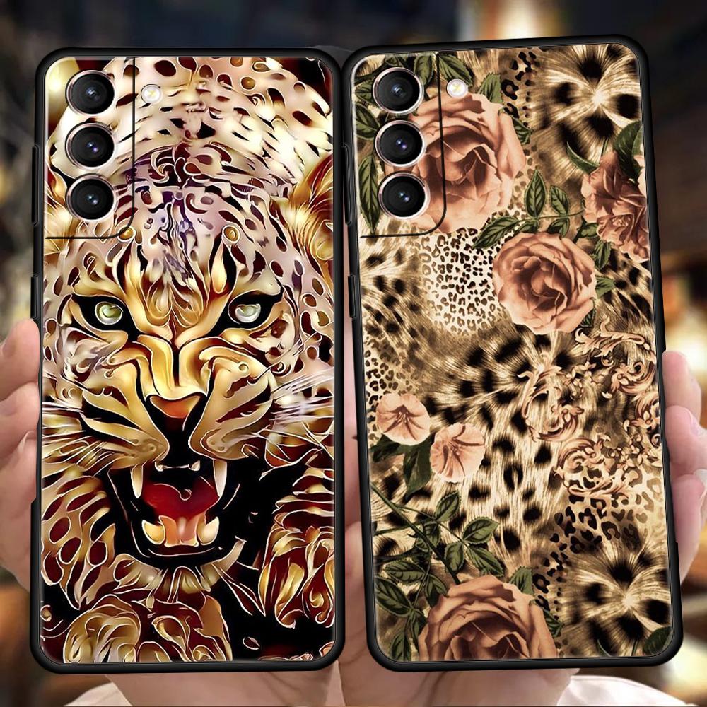 Leopard Print Phone Case for Samsung Galaxy S24 S23 S22 S20 S21 FE Ultra S10 S10E S9 S8 Plus 5G Silicone Cover Fundas Capas Bag