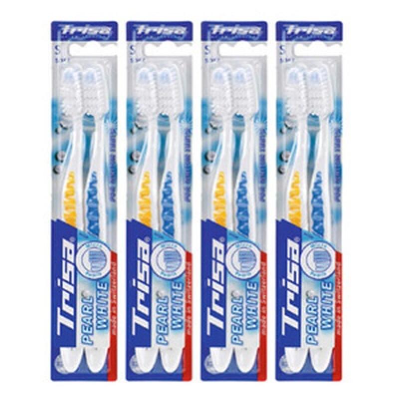 TRISA Pearl White Toothbrushes (8-pack) Toothbrush head normal bristles