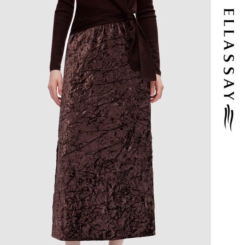 ELLASSAY Pleated High-Waist Midi Skirt M
