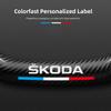 ADY1 Carbon Fiber Car Emblem Steering Wheel Protective Cover For Skoda Octavia A5 Mk3 Fabia Yeti Kamiq Kodiaq Karoq Rapid Vrs Superb