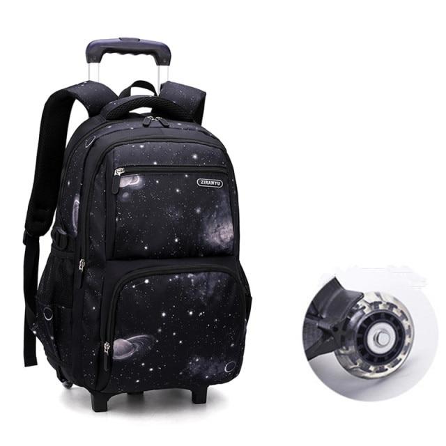 Novo 2 rodas de viagem rolando saco de bagagem escola trole mochila para meninos criança mochila de viagem sobre rodas mochilas escolares criança